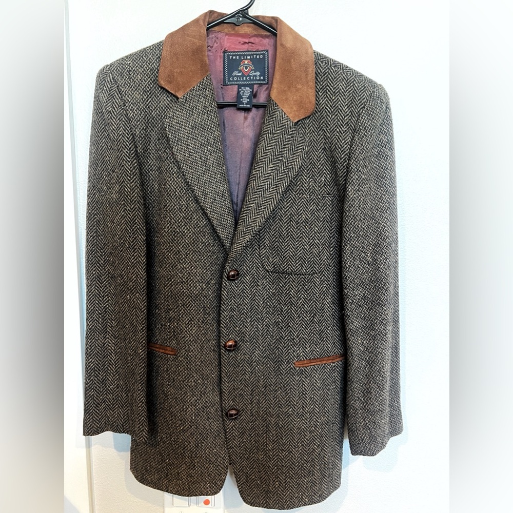 The Limited Collection Vintage Plaid Brown Sportscoat Blazer Mens S